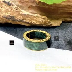Nhẫn ngọc Cẩm thạch Myanmar, vàng 18k - Ảnh 4