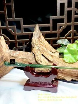Trâm cài tóc Ngọc bích Canada chạm tay tinh xảo, dài 17cm - Hình ảnh 4