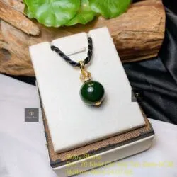 Mặt dây trái châu ngọc bích Canada, vàng 18k - Hình ảnh 6
