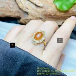 Nhẫn Phỉ thúy Hoàng phỉ Myanmar, vàng 18k