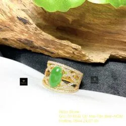 Nhẫn ngọc Phỉ thuý Myanmar, vàng 18k - Ảnh 3