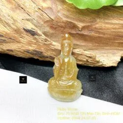 Quán Thế Âm Bồ Tát ngọc Cẩm thạch huyết Myanmar, KT 36-38mm - Hình ảnh 2