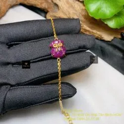 Lắc tay túi tiền Ruby Nam Phi, vàng 18k - Ảnh 4