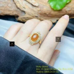 Nhẫn Phỉ thúy Hoàng phỉ Myanmar, vàng 18k