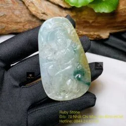 Phật Quán Thế Âm Bồ Tát ngọc Phỉ thuý 3 màu Myanmar - Ảnh 2