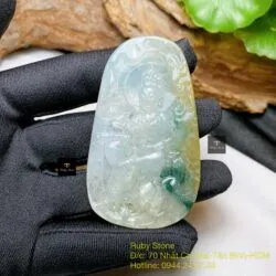 Phật Quán Thế Âm Bồ Tát ngọc Phỉ thuý 3 màu Myanmar - Ảnh 4