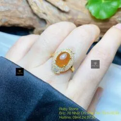 Nhẫn Phỉ thúy Hoàng phỉ Myanmar, vàng 18k