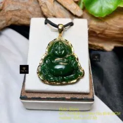 Phật Di Lặc ngọc bích Canada, vàng 18k - Ảnh 5