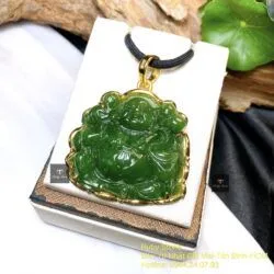 Phật Di Lặc ngọc bích Canada, vàng 18k - Ảnh 5