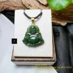 Phật Di Lặc ngọc bích Canada, vàng 18k