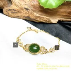 Lắc tay Ngọc bích Canada, vàng 18k thiết kế - Hình ảnh 6