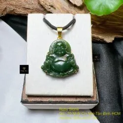 Phật Di Lặc ngọc bích Canada, vàng 18k - Ảnh 3