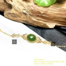 Lắc tay Ngọc bích Canada, vàng 18k thiết kế - Hình ảnh 4