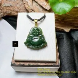 Phật Di Lặc ngọc bích Canada, vàng 18k - Ảnh 5