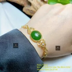 Lắc tay Ngọc bích Canada, vàng 18k thiết kế - Hình ảnh 3