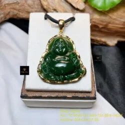 Phật Di Lặc ngọc bích Canada, vàng 18k