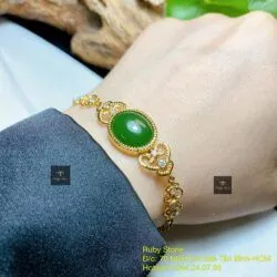 Lắc tay Ngọc bích Canada, vàng 18k thiết kế