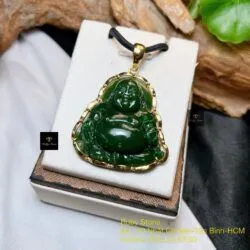 Phật Di Lặc ngọc bích Canada, vàng 18k - Ảnh 2