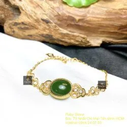 Lắc tay Ngọc bích Canada, vàng 18k thiết kế - Hình ảnh 5