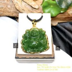 Phật Di Lặc ngọc bích Canada, vàng 18k