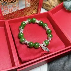 Vòng ngọc bích Canada mix charm bạc 925 - Hình ảnh 2