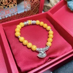 Vòng chuỗi ngọc Cẩm thạch mix charm bạc 925