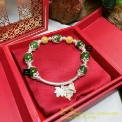 Vòng ngọc bích Canada mix charm bạc 925 - Ảnh 4