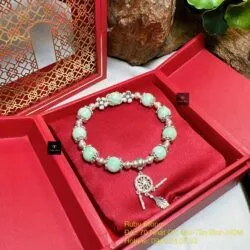 Vòng ngọc Cẩm thạch Myanmar mix charm bạc 925 - Hình ảnh 6