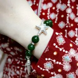 Vòng chuỗi Ngọc bích Canada mix charm bạc 925 - Ảnh 2