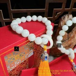 Vòng niệm châu ngọc Cẩm thạch Myanmar 18 hạt - Ảnh 5