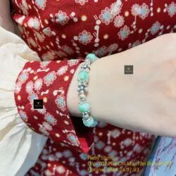 Vòng ngọc Cẩm thạch Myanmar mix charm bạc 925 - Hình ảnh 7