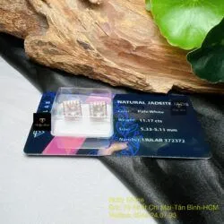 Khuyên tai Phỉ thuý băng chủng, vàng hồng 10k - Hình ảnh 4