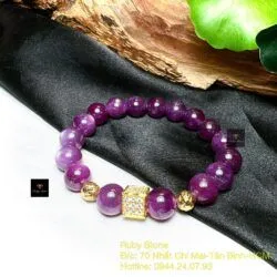 Vòng chuỗi Ruby sao thiên nhiên, charm vàng 18k Vòng chuỗi Ruby sao thiên nhiên, charm vàng 18k