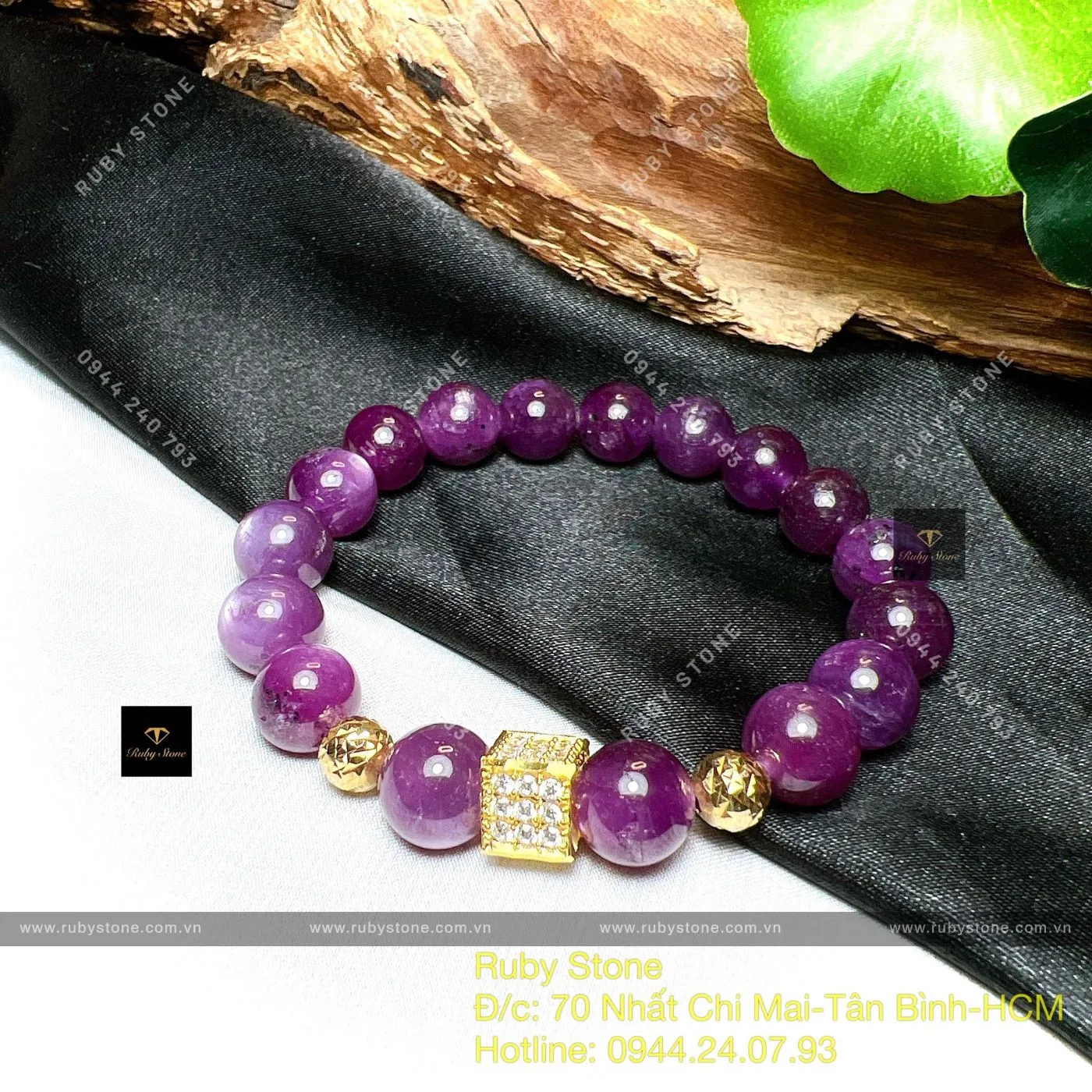 Vòng chuỗi Ruby sao thiên nhiên, charm vàng 18k Vòng chuỗi Ruby sao thiên nhiên, charm vàng 18k - Ảnh 2