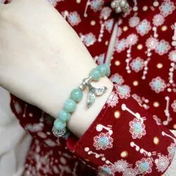Vòng chuỗi ngọc Cẩm thạch Myanmar mix charm bạc 925 - Hình ảnh 2