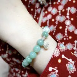 Vòng chuỗi ngọc Cẩm thạch Myanmar mix charm bạc 925 - Hình ảnh 9