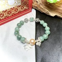 Vòng chuỗi ngọc Cẩm thạch Myanmar mix charm bạc 925 - Hình ảnh 3