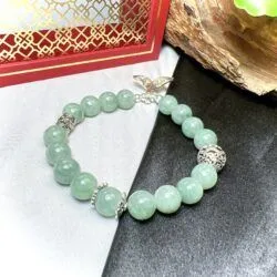 Vòng chuỗi ngọc Cẩm thạch Myanmar mix charm bạc 925 - Hình ảnh 3