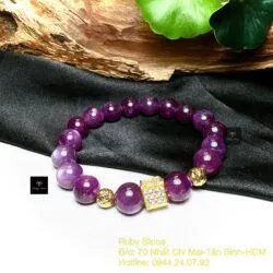 Vòng chuỗi Ruby sao thiên nhiên, charm vàng 18k Vòng chuỗi Ruby sao thiên nhiên, charm vàng 18k