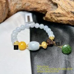 Vòng ngọc cẩm thạch Myanmar mix lu thống xinh xắn - Hình ảnh 2