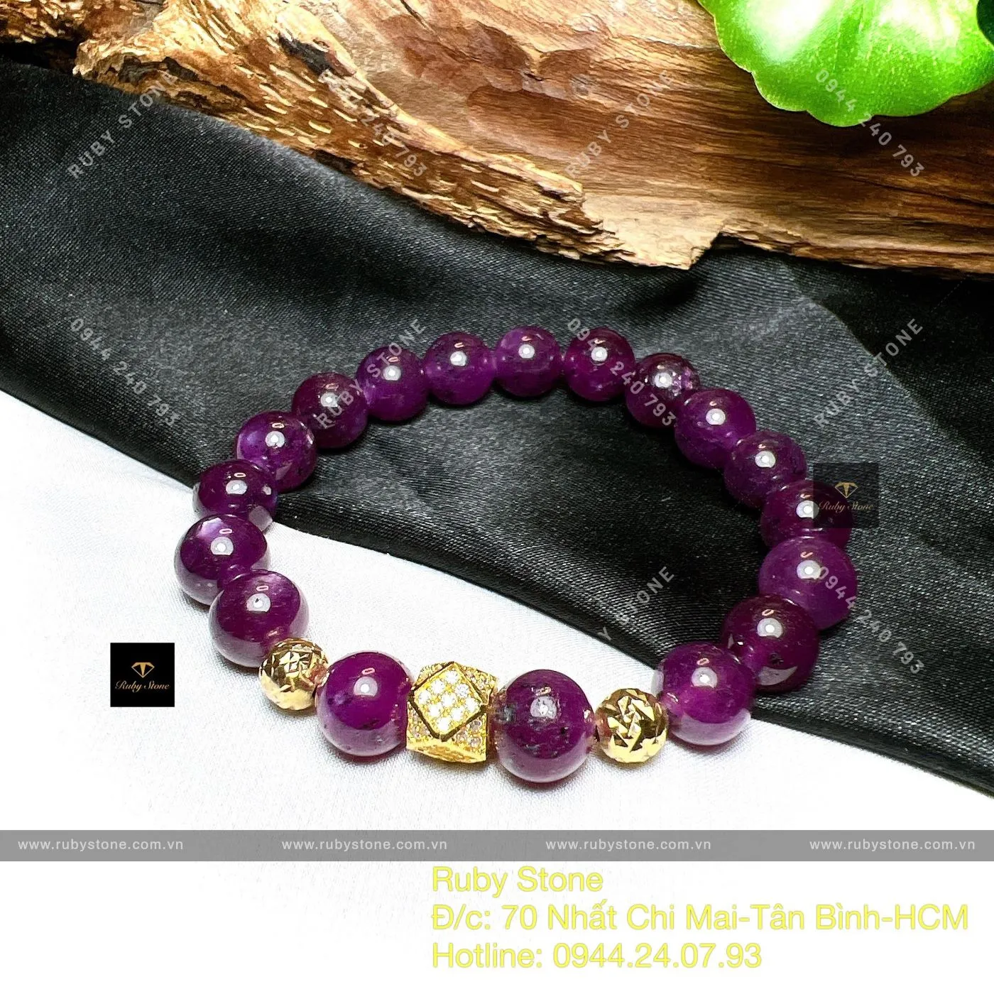 Vòng chuỗi Ruby sao thiên nhiên, charm vàng 18k Vòng chuỗi Ruby sao thiên nhiên, charm vàng 18k - Ảnh 2