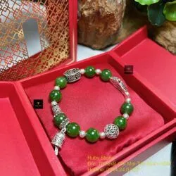 Vòng ngọc bích Canada mix charm bạc 925 - Ảnh 5