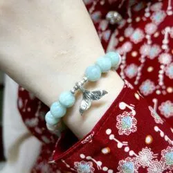 Vòng ngọc Cẩm thạch Myanmar mix ngọc trai và charm bạc 925 - Hình ảnh 9