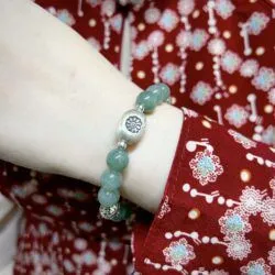 Vòng chuỗi ngọc Cẩm thạch Myanmar mix charm bạc 925 - Hình ảnh 2