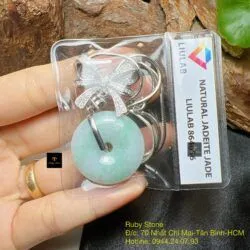 Mặt dây Đồng điếu ngọc cẩm thạch Myanmar, dây bạc 925 - Hình ảnh 2