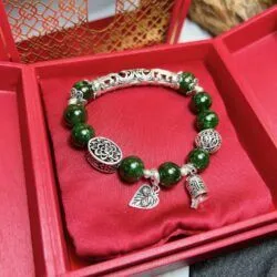 Vòng tay ngọc bích Canada mix charm bạc 925 - Ảnh 3