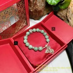 Vòng ngọc Cẩm thạch Myanmar mix charm bạc 925 - Hình ảnh 4