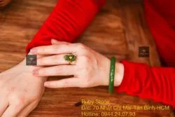 Bộ sản phẩm vòng tay và nhẫn tỳ hưu ngọc bích Canada vàng 18k - Ảnh 5