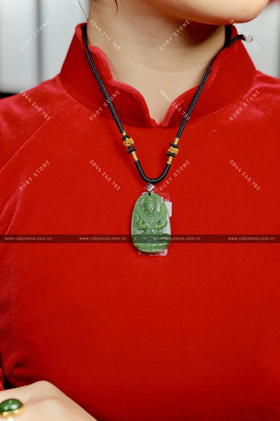 Bộ sản phẩm vòng tay, nhẫn và vòng cổ phật bản mệnh ngọc bích Canada Bộ sản phẩm vòng tay, nhẫn và vòng cổ phật bản mệnh ngọc bích Canada - Ảnh 2