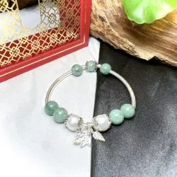 Vòng chuỗi ngọc Cẩm thạch Myanmar mix charm bạc 925 - Hình ảnh 4